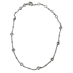 Kendra Scott CZ Station Anklet Ankle Bracelet Silver Tone Adjustable 8.75"